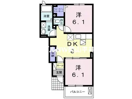 フォレスト サイド横山I(2DK/1階)の間取り写真