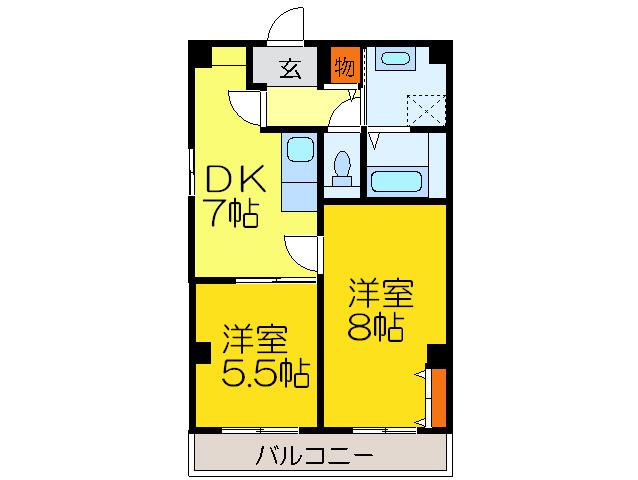 エスポールシバタ(2DK/3階)の間取り写真