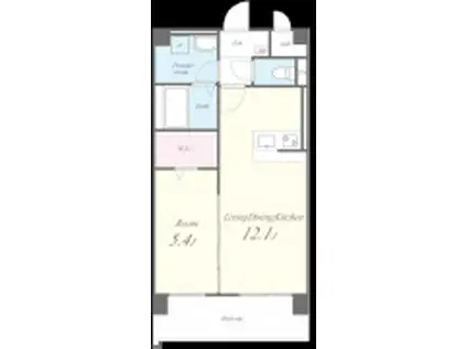 カサグランデ本町(1LDK/1階)の間取り写真