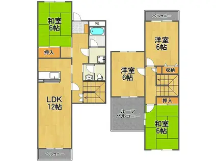 メゾン・ド・ルミエールIV(4LDK/2階)の間取り写真