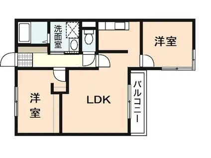 三筋マンション(2LDK/2階)の間取り写真