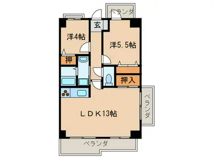 フォレステージュ武庫之荘(2LDK/6階)の間取り写真