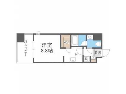 パークアクシス福岡県庁前(ワンルーム/4階)の間取り写真