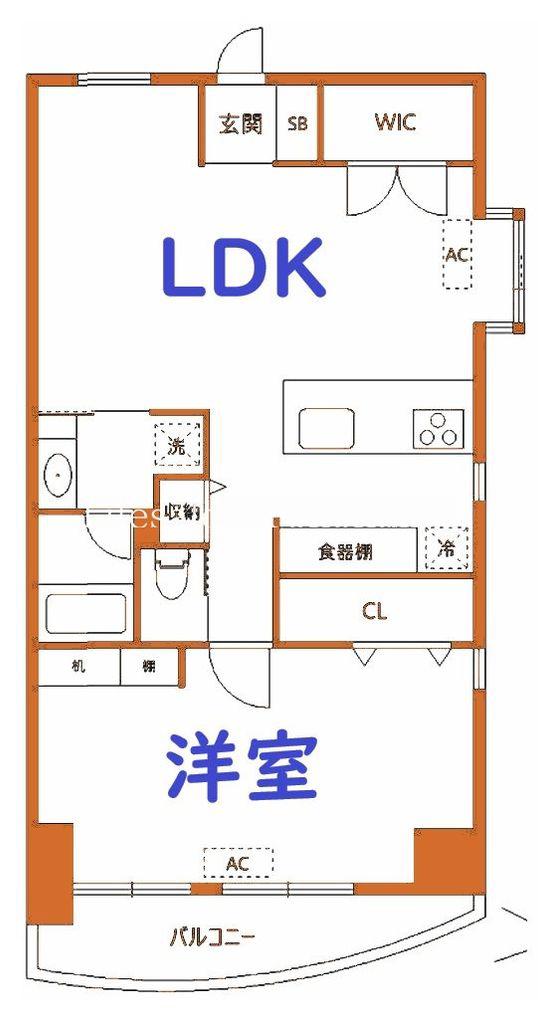 鶴見ワンダーランド(1LDK/2階)の間取り写真