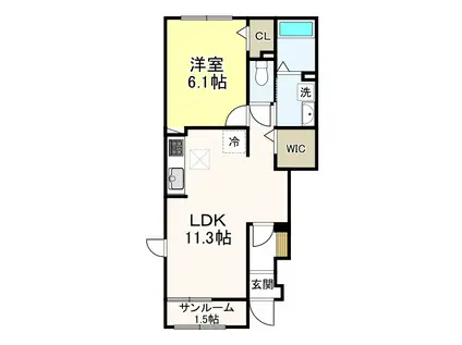 @HOME 吉祥寺通(1LDK/2階)の間取り写真
