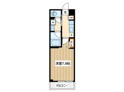ズーム武蔵新城(1K/4階)の間取り写真