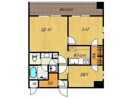 ディグニータ(1LDK/5階)の間取り写真