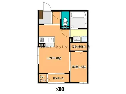 グレイスユウ(1LDK/1階)の間取り写真