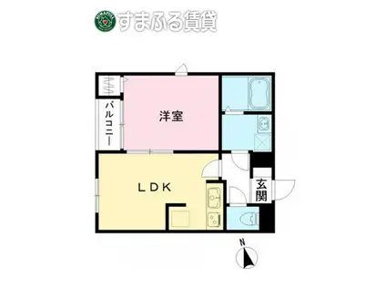 ヒルトップYKC(1LDK/1階)の間取り写真