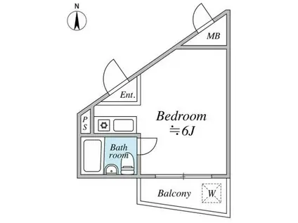 府中エンジェルハイツ(ワンルーム/2階)の間取り写真