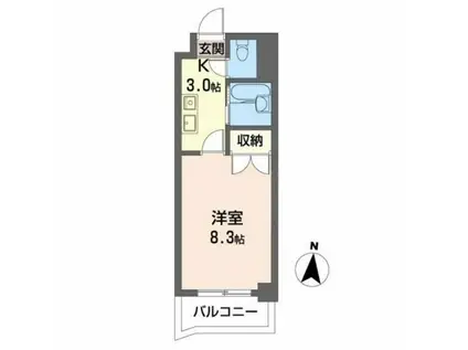 HILL CITY南光台(1K/2階)の間取り写真