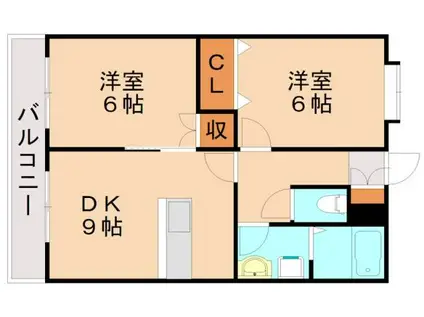 ペットビレッジKATO(2DK/4階)の間取り写真