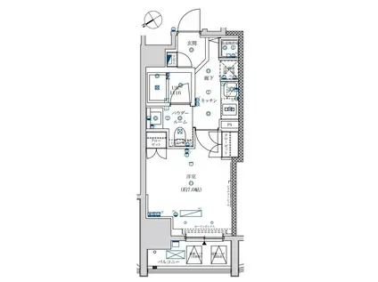 フェルクルール上野駅前(1K/8階)の間取り写真
