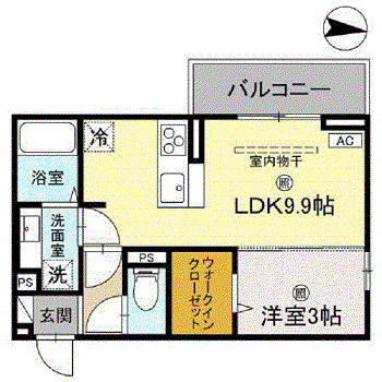 KOHRYU(1LDK/2階)の間取り写真