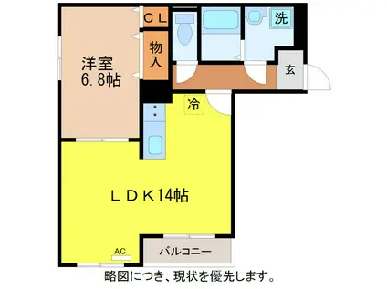 ハートフルバロンマーノ(1LDK/3階)の間取り写真
