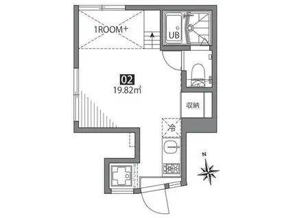 東新宿ハウス(ワンルーム/1階)の間取り写真