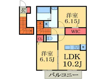 ロイヤルコート小倉(2LDK/2階)の間取り写真