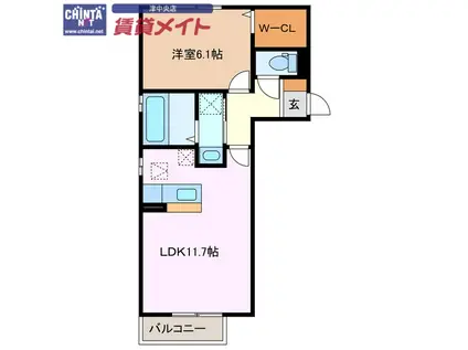 MAISON・DE・CHANCE(1LDK/2階)の間取り写真