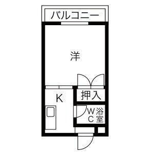 コーポみどり(1K/1階)の間取り写真