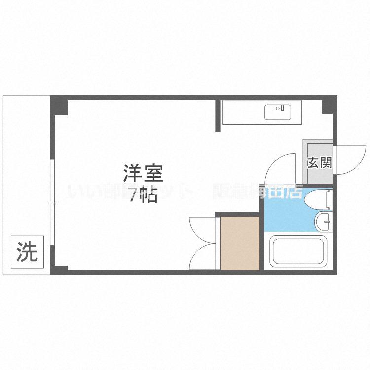 ルネ山岸(ワンルーム/3階)の間取り写真