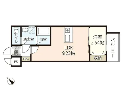 シンビ高須駅前I(1LDK/2階)の間取り写真