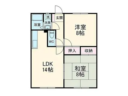 ド・エールポテト(2LDK/2階)の間取り写真