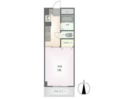 ファームリープII(1K/4階)の間取り写真