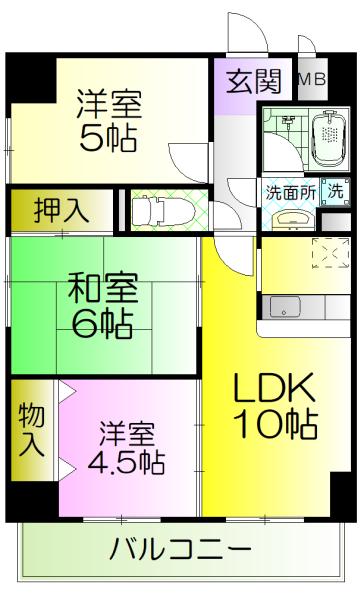 マノワールコトン(3LDK/2階)の間取り写真