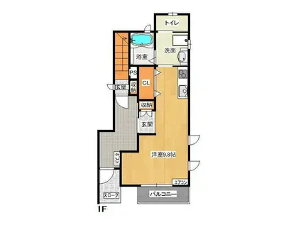 カーサ・ディ・ピッコロ(ワンルーム/1階)の間取り写真