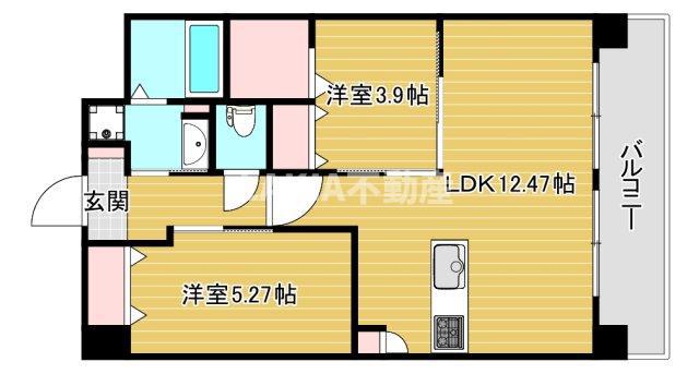 LIVECASA関目(2LDK/6階)の間取り写真