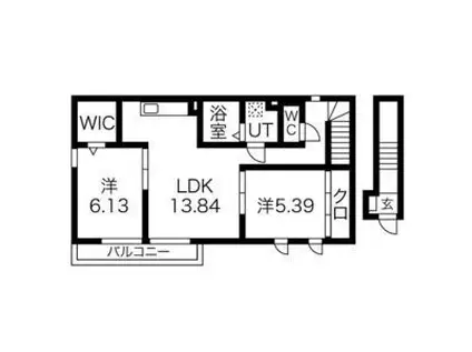 シャルムコート大久保(2LDK/2階)の間取り写真