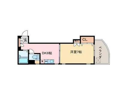 アーバンヴィラ松神子(1DK/4階)の間取り写真