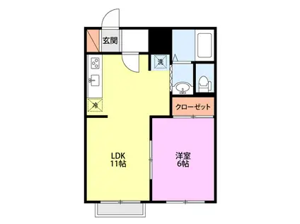 アルトベールII(1LDK/2階)の間取り写真