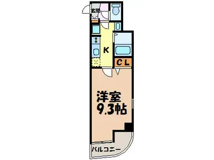 AYERSROCK仲田(1K/3階)の間取り写真