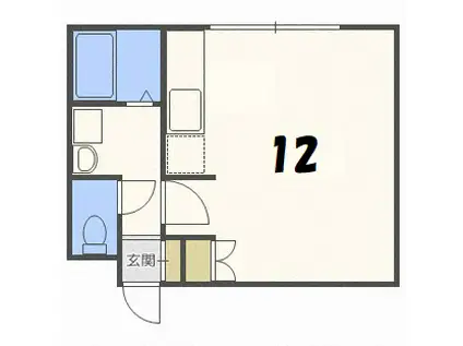 ヌーベル高砂(ワンルーム/5階)の間取り写真