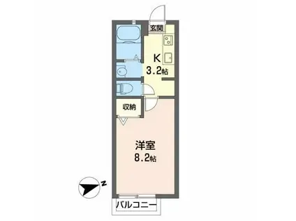 メゾン・ド・深草エル(1K/1階)の間取り写真