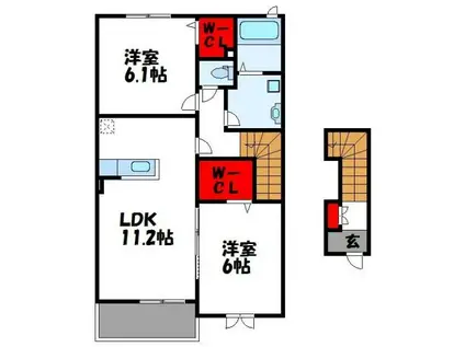 キティハウス(2LDK/2階)の間取り写真