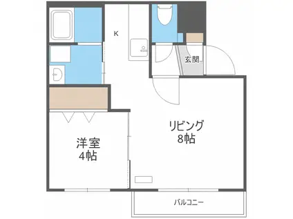 BRILLIANT S17(1LDK/2階)の間取り写真