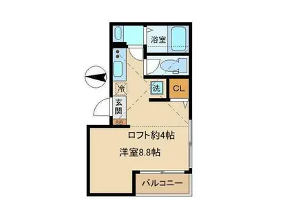 フローレンス羽根木(ワンルーム/3階)の間取り写真