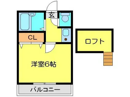 エテルノジェンテ(ワンルーム/2階)の間取り写真