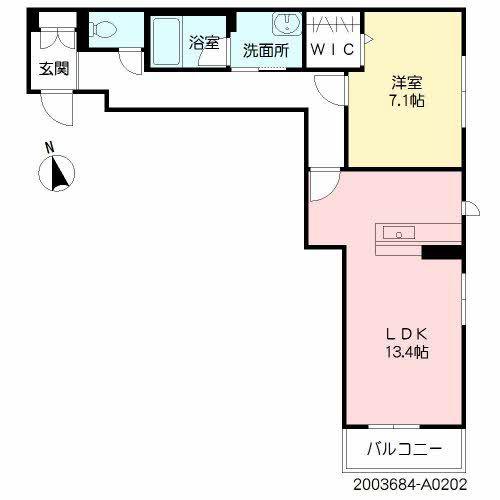 アンセルモ祇園(1LDK/2階)の間取り写真