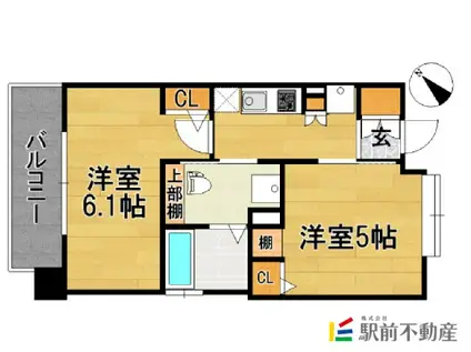 エステムプラザ福岡・県庁前ネオシス(2K/5階)の間取り写真