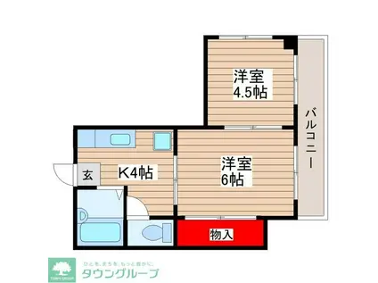 パークサイド関口(2K/7階)の間取り写真