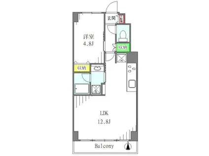 まんしょん早稲田(1LDK/4階)の間取り写真