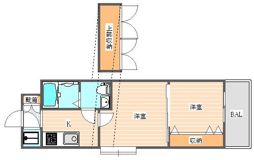 NO51 PROJECT2100日赤通(2K/13階)の間取り写真