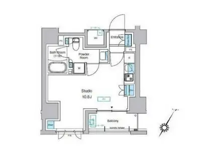 プレディアコート森下テラス(ワンルーム/9階)の間取り写真