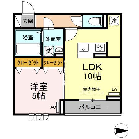 ロイジェント井荻C棟 C棟(1LDK/3階)の間取り写真