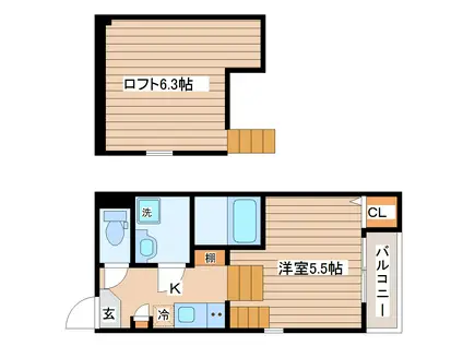 LA VENUS(1K/2階)の間取り写真