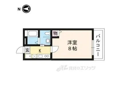 フラッティ一条智恵光院(1K/4階)の間取り写真