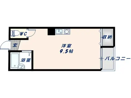 イーストヒル(ワンルーム/2階)の間取り写真